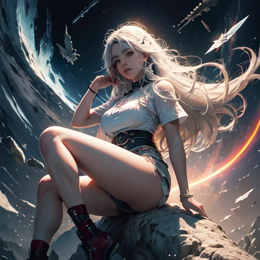 ((la mejor calidad)), ((obra maestra)), (el detalle:1.4), 3d, una figura femenina,hdr(high dynamic range),Trazado de rayos,NVIDIA RTX,super resolution,irreal 5,subsurface dispersion、textura PBR、posprocesado、Anisotropy filtering、depth of fieldmaximum definition and sharpnesstextures of any layer、Albedo e mapas Speculares、Surface coloring、Accurate simulation of interactions between light materials、perfectamente proporcionado、renderizado de octanaje、luz de dos colores、gran apertura、ISO bajo、balance de blancos、regla de los tercios、8K CRUDO、Falda JK rosa,Medias blancas hermosas piernas,Efecto de estrangulamiento de piernas ,tetas medianas,
