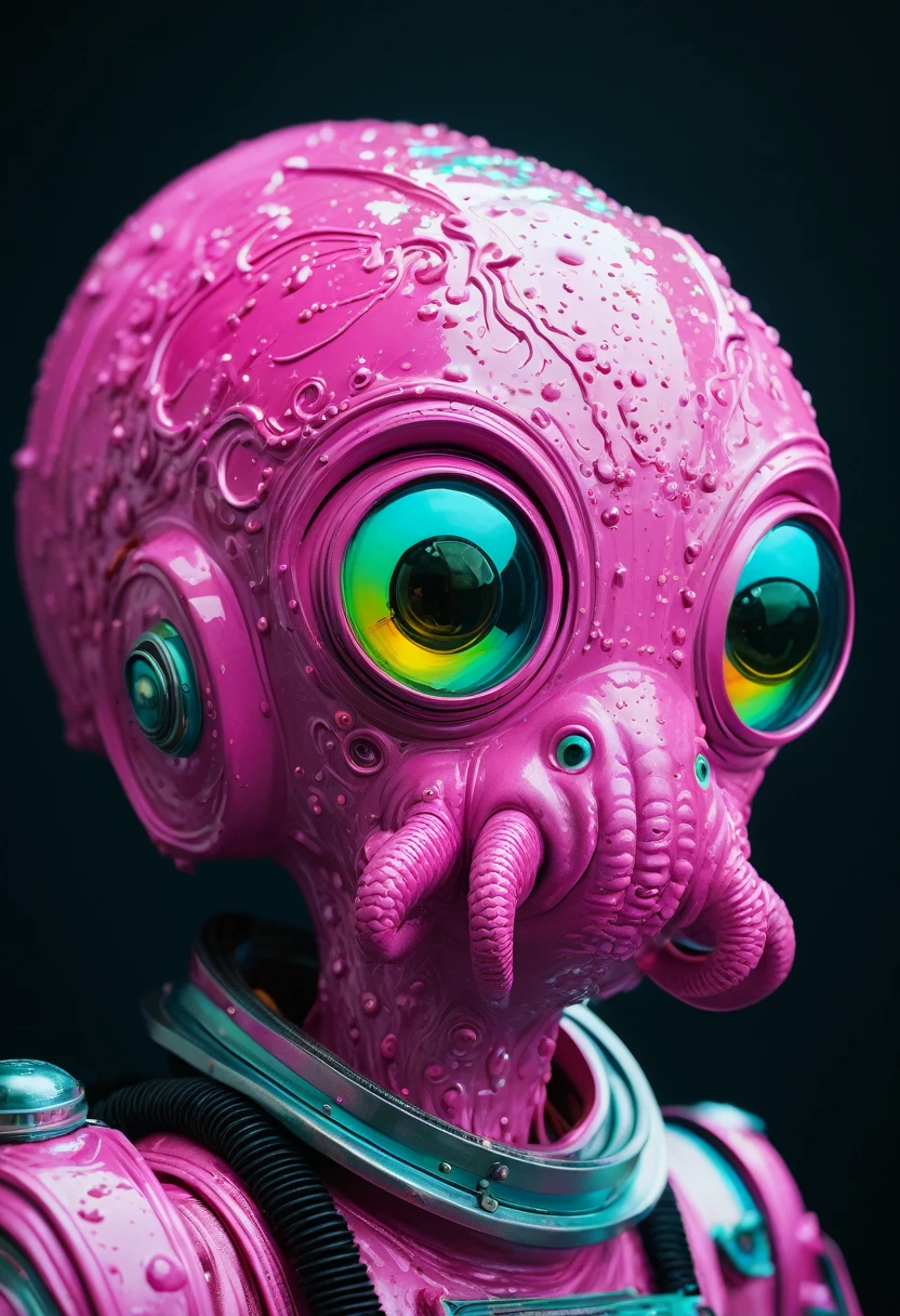 8K, ARTISTIC photogrAphy, best quAlity, mAsterpiece: 1.2), A (potrAit:1.2) Don Bluth Style  ASTRONAUT Cthulhu pink Toon Doll, full body RAW candid cinema, cyan hair, 16mm, color graded portra 400 film, remarkable color, ultra realistic, sad admosphere, dark lighting, oppressive atmosphere, depressive colors, kodak portra 400, photograph,r, Natural Light,  Pinhead lighgts, blur reflection, Brush Strokes, Smooth, abstract, Splatter, Oil On Canvas, rainbow colors, fractal isometrics details bioluminescens : a stunning realistic photograph of wet bone structure, 3d render, octane render, intricately detailed, titanium decorative headdress, cinematic, trending on artstation | Isometric | Centered