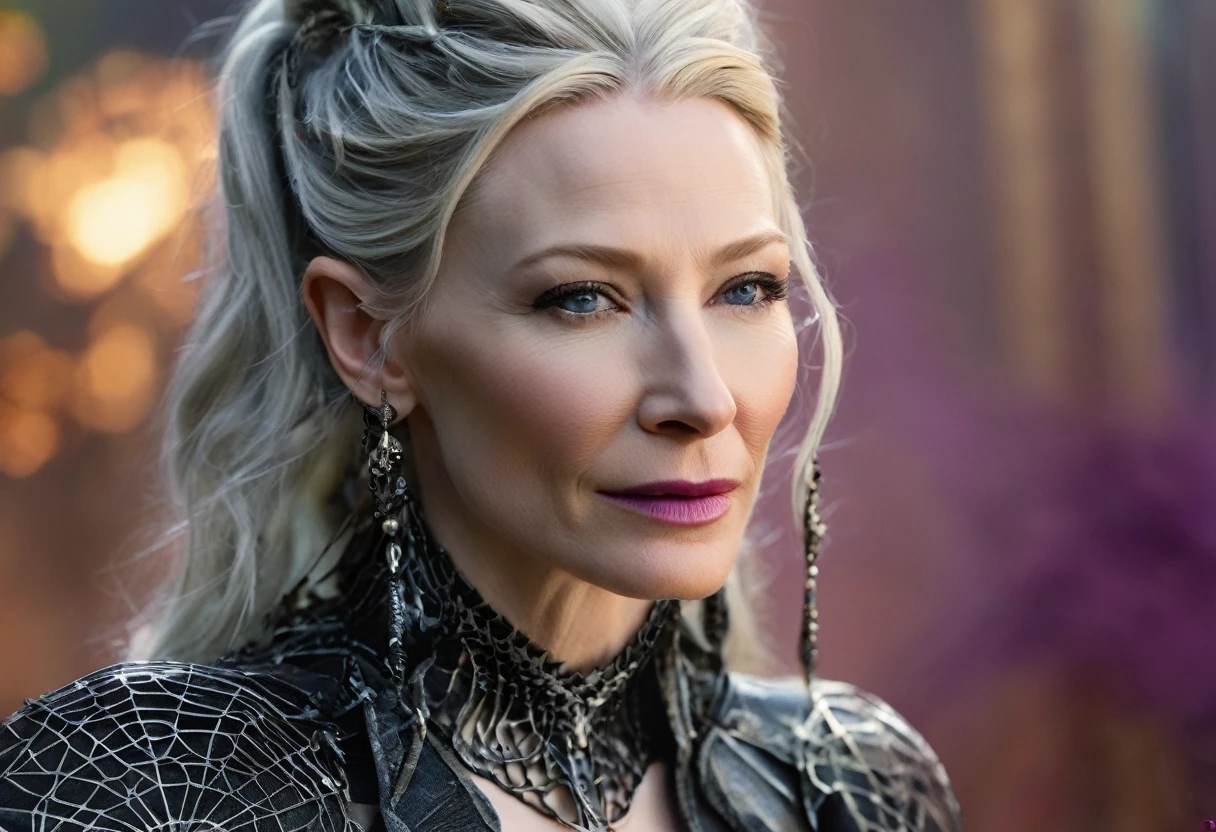 ((cate Blanchett (25)), beautiful detailed eyes, beautiful detailed lips, extremely detailed eyes and face, long eyelashes, 1 girl, drow elf, midnight black skin, solid violet eyes, silver hair, confident, vicious, wearing only scant body jewelry in the style of a spider web, snake whip, unclad), fearless, best quality, 4k, 8k, highres, masterpiece:1.2, ultra-detailed, realistic, photorealistic, photo-realistic:1.37, HDR, UHD, studio lighting, ultra-fine painting, sharp focus, physically-based rendering, extreme detail description, professional, vivid colors, bokeh, full body portrait, show all of her, show her head to toe, show her entire body, show all of her, show all of her, show all of her