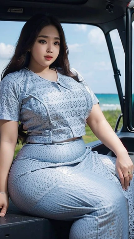 An overweight young woman