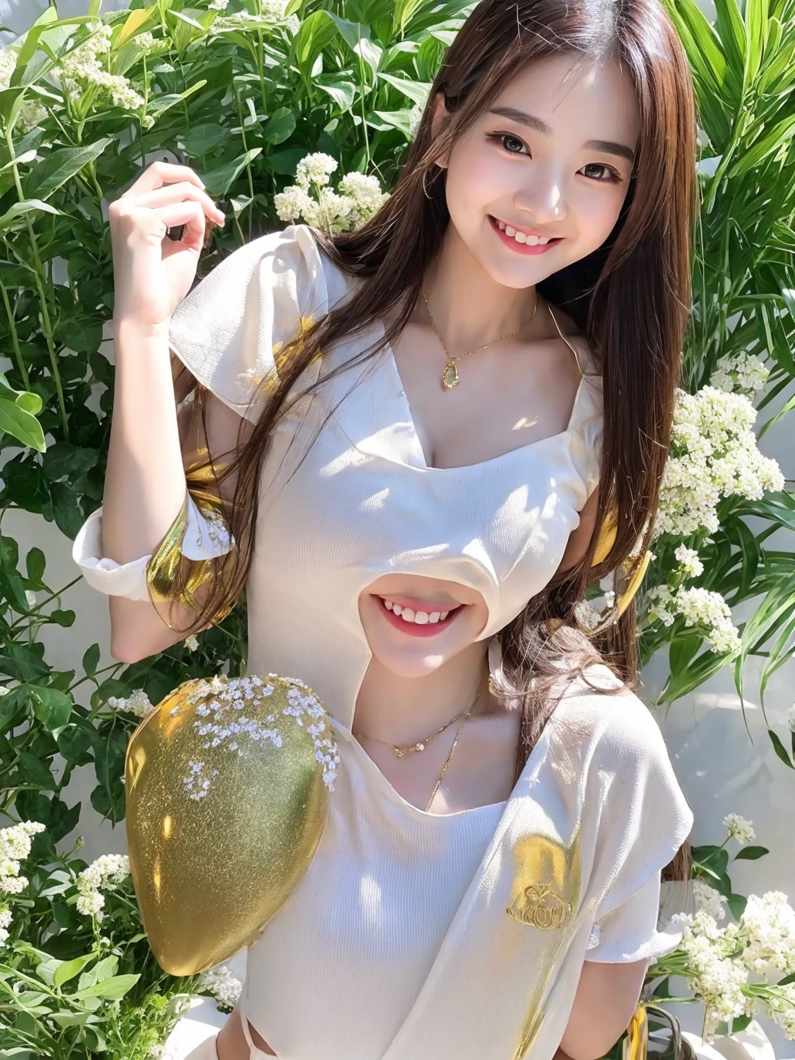 A refreshing smile，Full body image