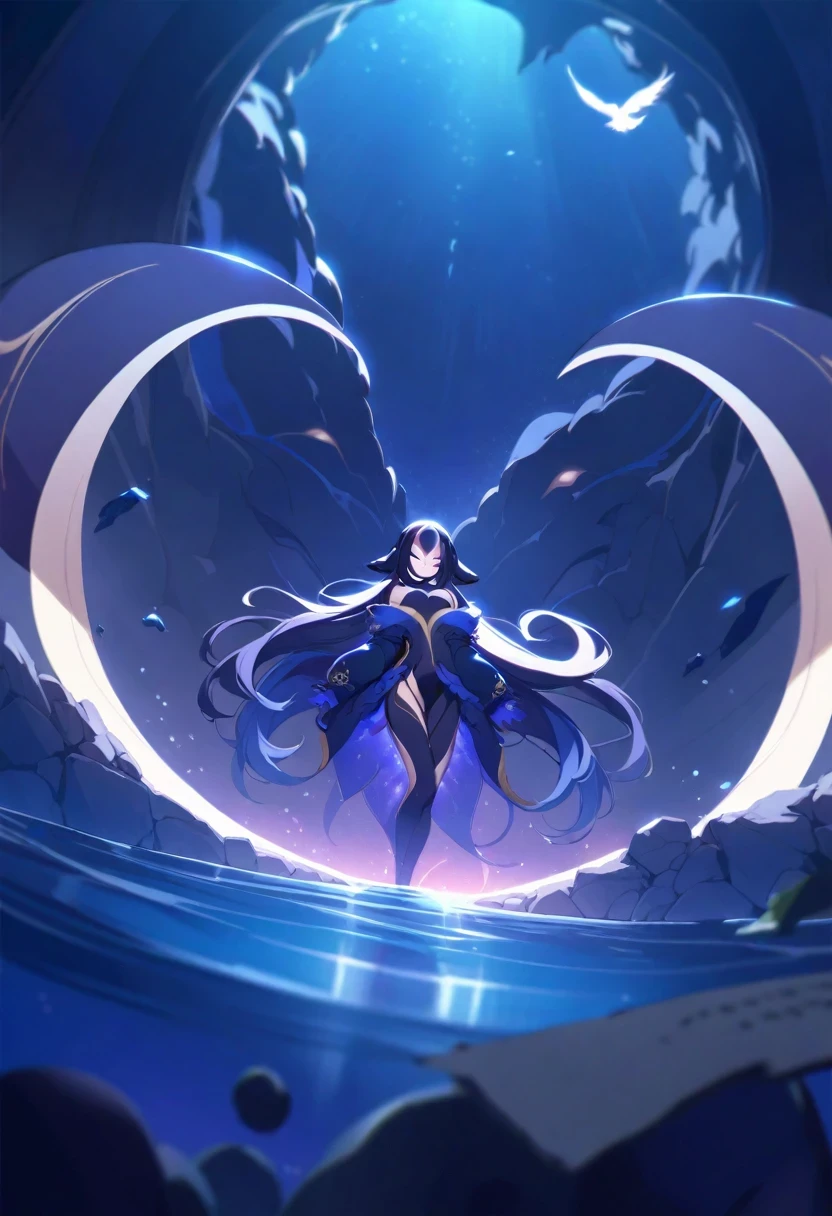 (shylily/(Twich/):1.5),(masterpiece:1.2),(best quality:1.2),die, Blood, night, dark, (fantasy), endless, dark blue sky, abyss of Knowledge, Knowledge,extreme , monster, (1 female), , long hair, Eye of the Abyss, shiny skin, Oil, , (Bird body, feather), Unknown Terror, arcane,
