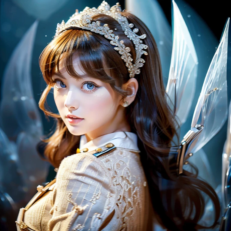 a beautiful young girl with large, expressive eyes, delicate facial features, and fluffy chestnut hair posing confidently while wearing a Spy x Family Yol Forger costume, the image captured as a high-quality, realistic SLR photograph with exceptional detail, vivid colors, and perfect balance, showcasing the girl's striking beauty and the intricate costume design, the lighting and composition drawing the viewer's attention to the subject's captivating gaze.