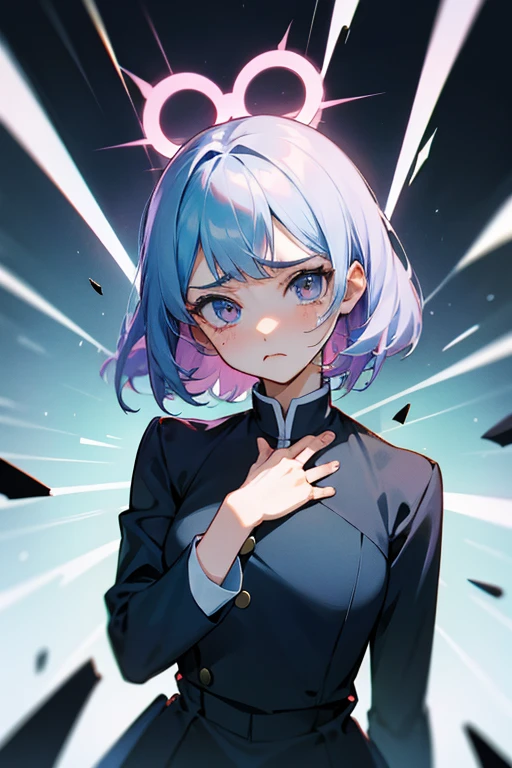 anime,modern,uniform,Beauty,Sad face,Oh, what a shock