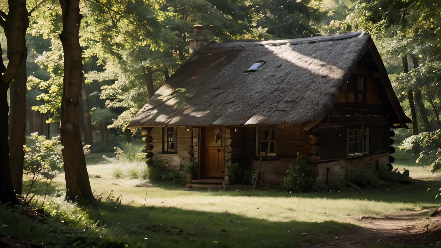 Forest, old cottage, 