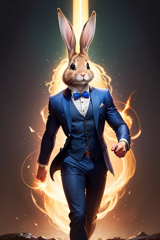 a rabbit who has super powers, namely magic, and wears a neat suit