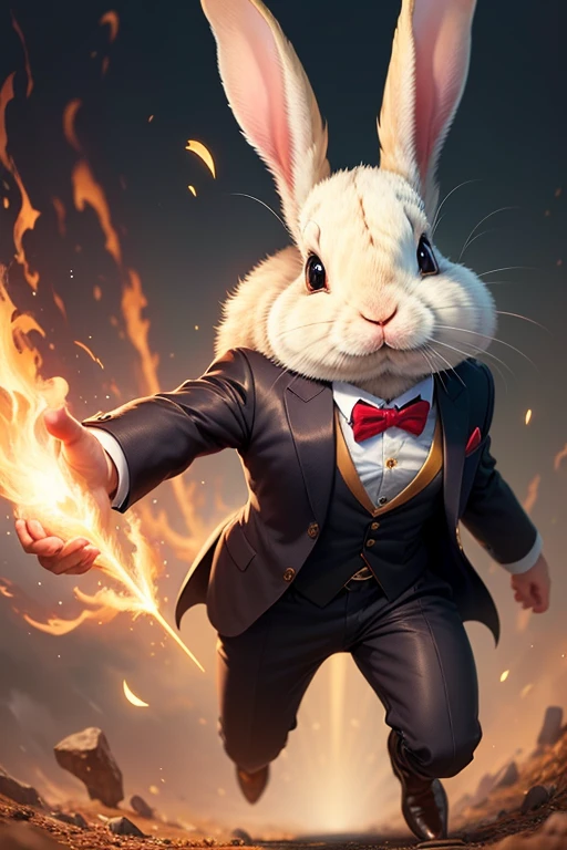 a rabbit who has super powers, namely magic, and wears a neat suit