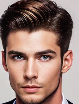  a german model man, focus on the face.