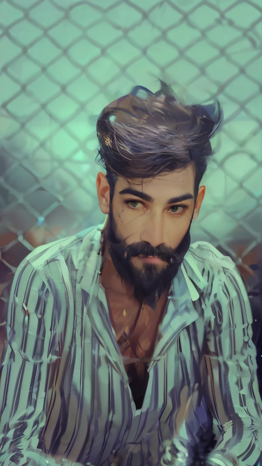 (Absurdres, Intricate Details, Masterpiece, Best Quality, High Resolution, 8k), (1man), (male:1.2), old, aged up, masked face, chiseled jawline, finely detailed eyes and face, thin body, physique exudes strength and power, sienna skin, finely detail eyes and face, green side part hair, dark brown eyes, walrus mustache, grateful, (style-swirlmagic:0.8), solo, half shot, looking at viewer, detailed background, detailed face, (GlowingRunesAI_paleblue, glowing runes theme:1.1), bubble-mage, smiling, walking, Lilac sorcerer robes, surrounded by bubbles, floating orbs, large bubbles, wisps of magic, vortex, floating particles, transclucent, radiant, bubbles in background, intricate patterns, fog, jovial magical atmosphere,, exact, Depth of Field, VFX, Realistic,