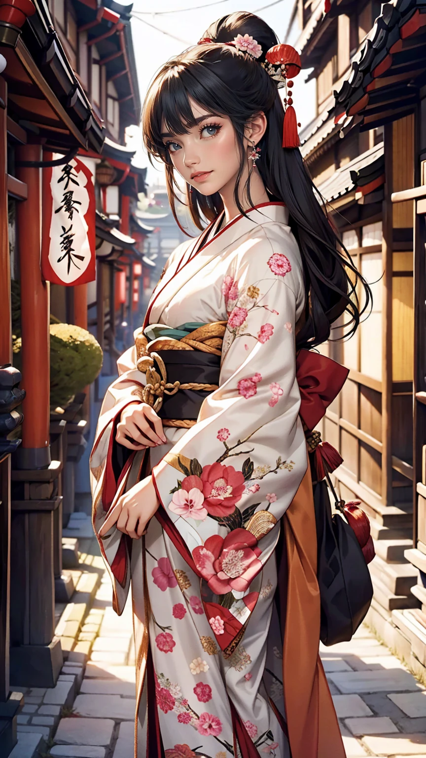 Japan's Heian Period、Heian nobility、public、Murasaki Shikibu、Wear the Twelve-Piece、Located in a temple-style mansion、Black Hair、long hair、Ankle-length hair