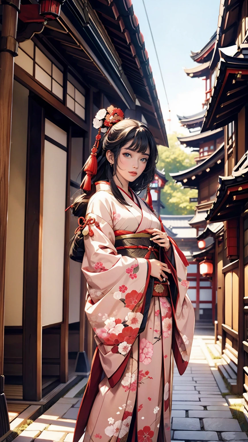 Japan's Heian Period、Heian nobility、public、Murasaki Shikibu、Wear the Twelve-Piece、Located in a temple-style mansion、Black Hair、long hair、Ankle-length hair