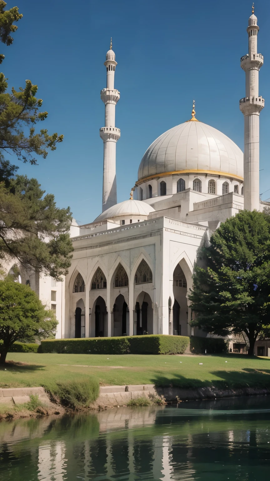 mosque, beautiful, exterior, trees, sexy, river