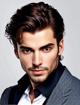 a italian model man, focus on the face.