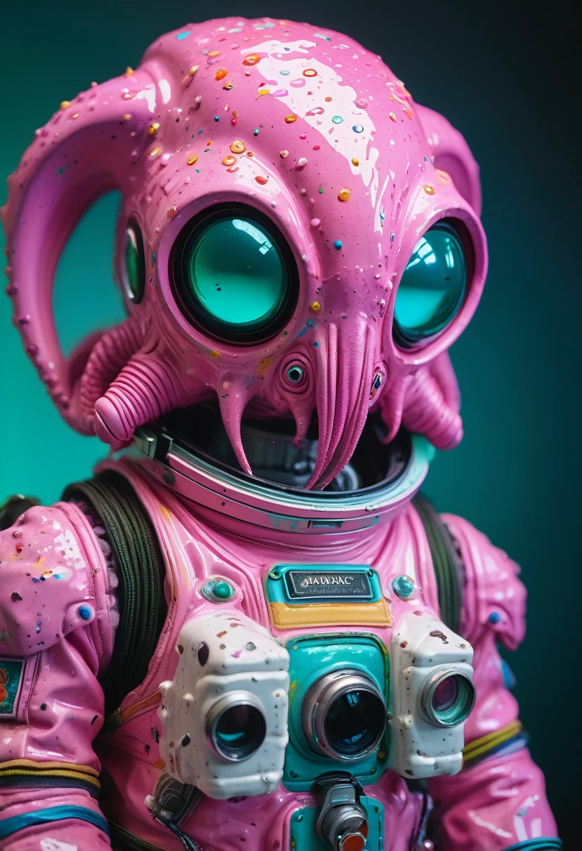 8K, ARTISTIC photogrAphy, best quAlity, mAsterpiece: 1.2), A (potrAit:1.2) Don Bluth Style ASTRONAUT Cthulhu pink Toon Doll, full body RAW candid cinema, cyan hair, 16mm, color graded portra 400 film, remarkable color, ultra realistic, sad admosphere, dark lighting, oppressive atmosphere, depressive colors, kodak portra 400, photograph,r, Natural Light, Pinhead lighgts, blur reflection, Brush Strokes, Smooth, abstract, Splatter, Oil On Canvas, rainbow colors, fractal isometrics details bioluminescens : a stunning realistic photograph of wet bone structure, 3d render, octane render, intricately detailed, titanium decorative headdress, cinematic, trending on artstation | Isometric | Centered