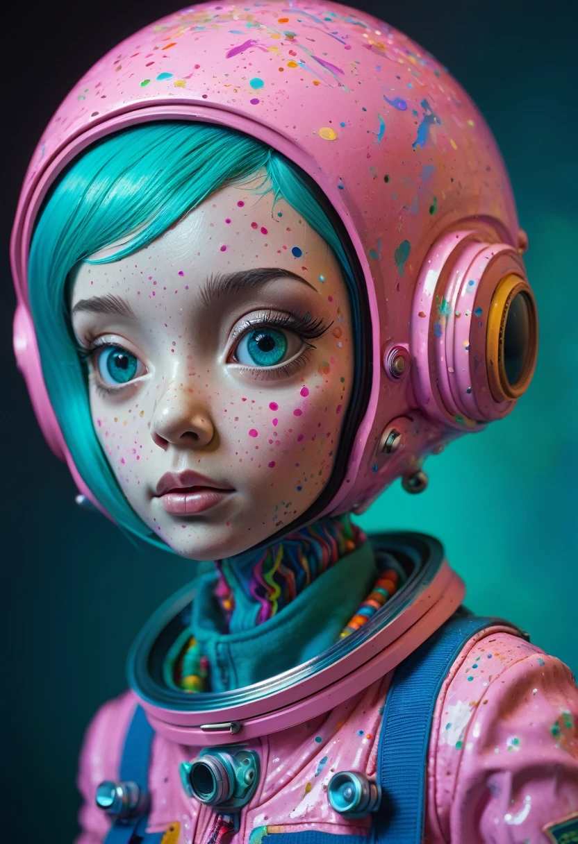 8K, ARTISTIC photogrAphy, best quAlity, mAsterpiece: 1.2), A (potrAit:1.2) Don Bluth Style  ASTRONAUT Cthulhu pink Toon Doll, full body RAW candid cinema, cyan hair, 16mm, color graded portra 400 film, remarkable color, ultra realistic, sad admosphere, dark lighting, oppressive atmosphere, depressive colors, kodak portra 400, photograph,r, Natural Light,  Pinhead lighgts, blur reflection, Brush Strokes, Smooth, abstract, Splatter, Oil On Canvas, rainbow colors, fractal isometrics details bioluminescens : a stunning realistic photograph of wet bone structure, 3d render, octane render, intricately detailed, titanium decorative headdress, cinematic, trending on artstation | Isometric | Centered