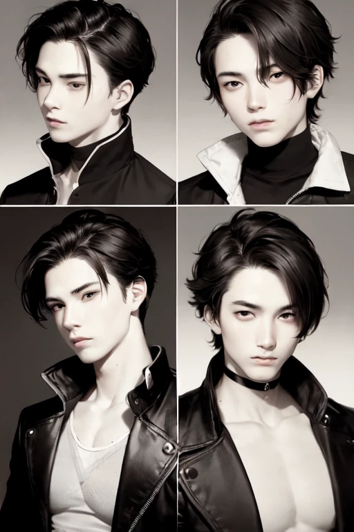 ((masterpiece,best quality)), intricate detail,
1boy, (multiple poses ), (multiple expression:1.5), (Same hairstyle:1.3),