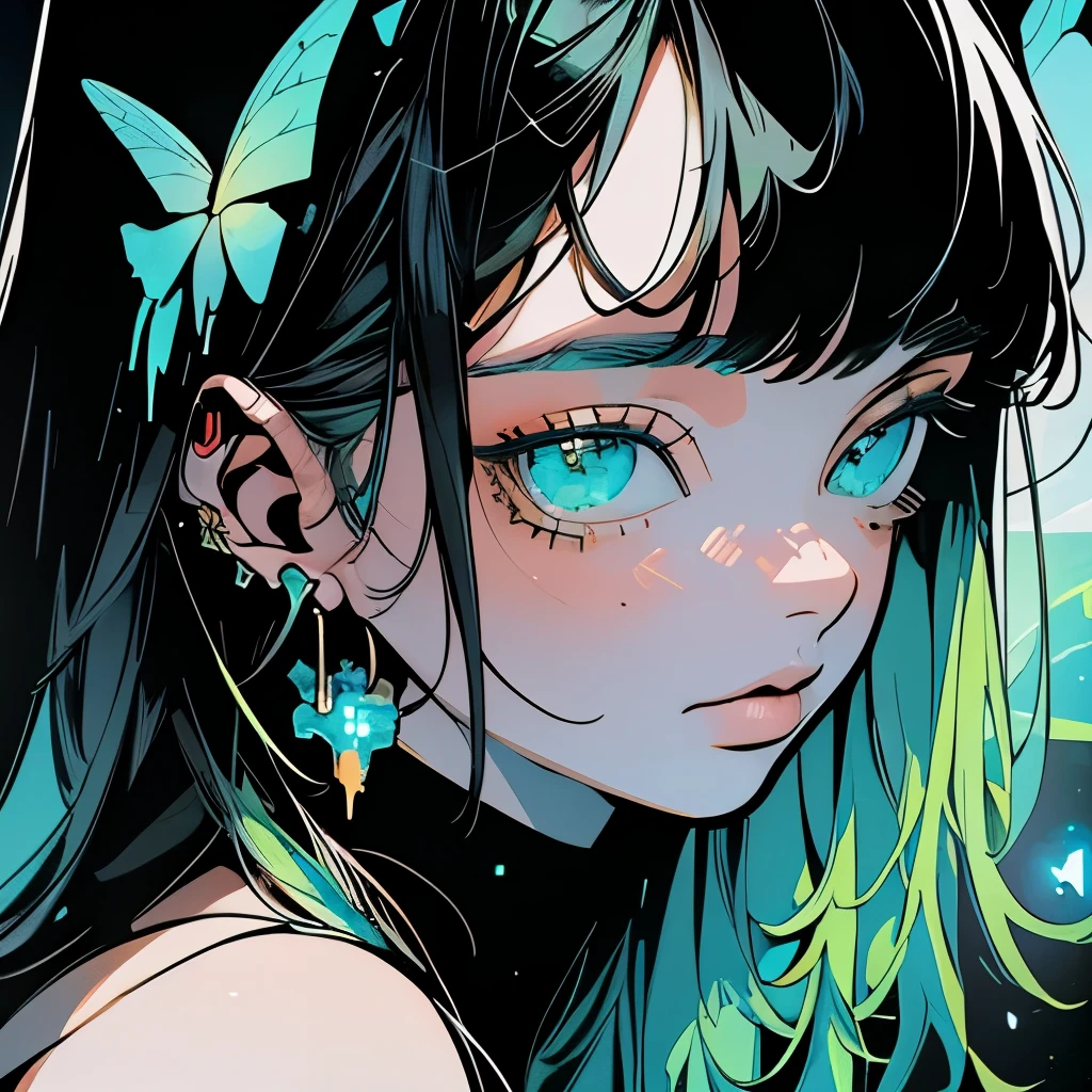 Digital Art Photography Portrait, Digital Graphics, modern art, In the style of a detailed science fiction illustration, Playful body manipulation, Mosaic-like realism, Aquamarine and Amber, Cosmic Fantasy, Ultra-realistic oil, Surreal SF --ar 87:128 --s 50 .0 --style raw --v 6