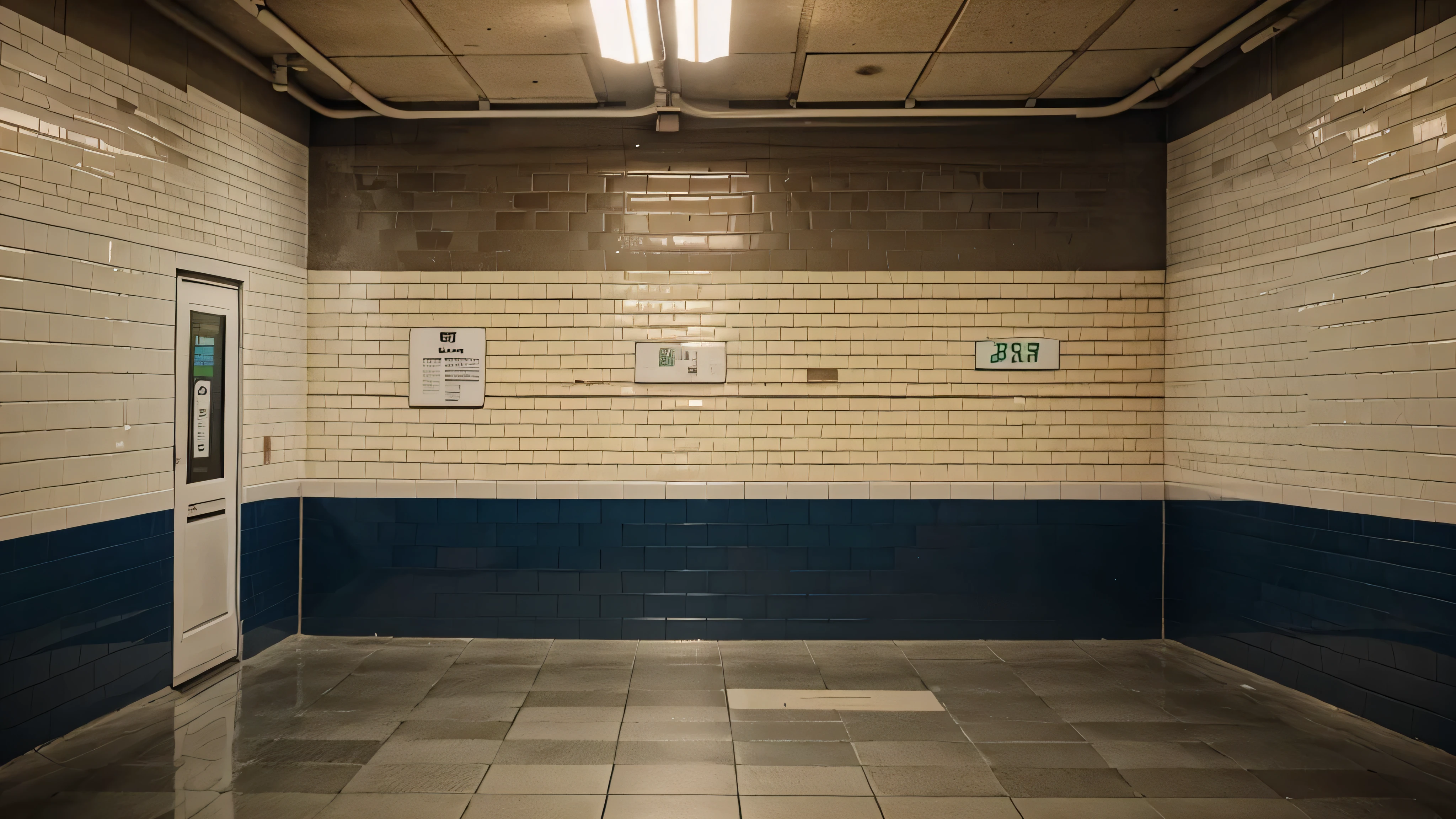 a subway wall of tiles