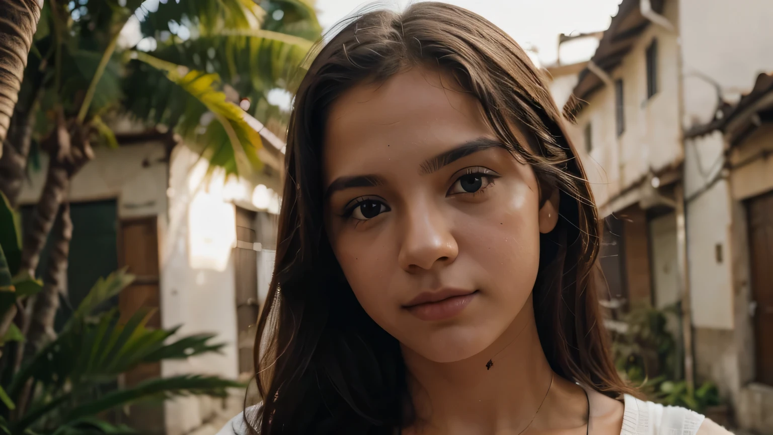 Uma jovem com olhos azuis, sem roupas, looking at camera, qualidade 4k, 8k