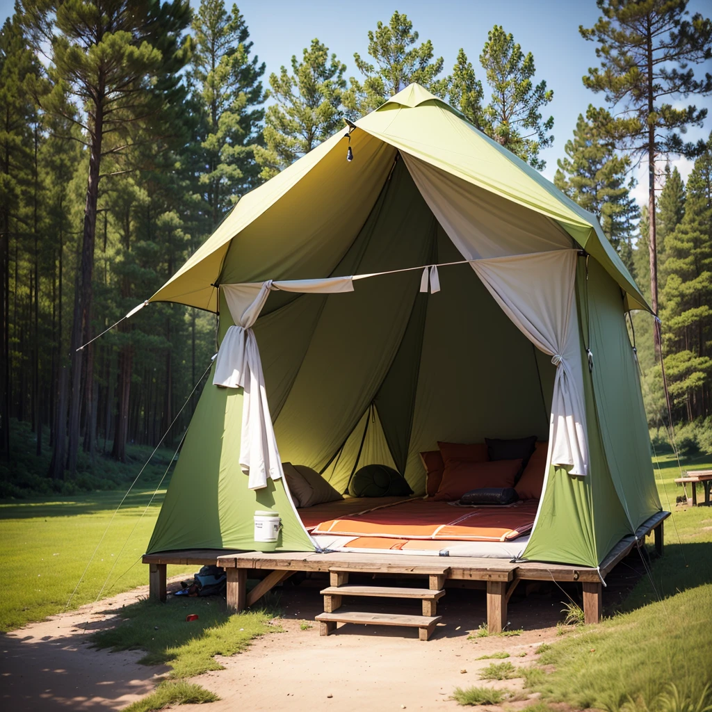 Outdoor Camping, best quality, masterpiece, very aesthetic, perfect composition, intricate details, ultra-detailed