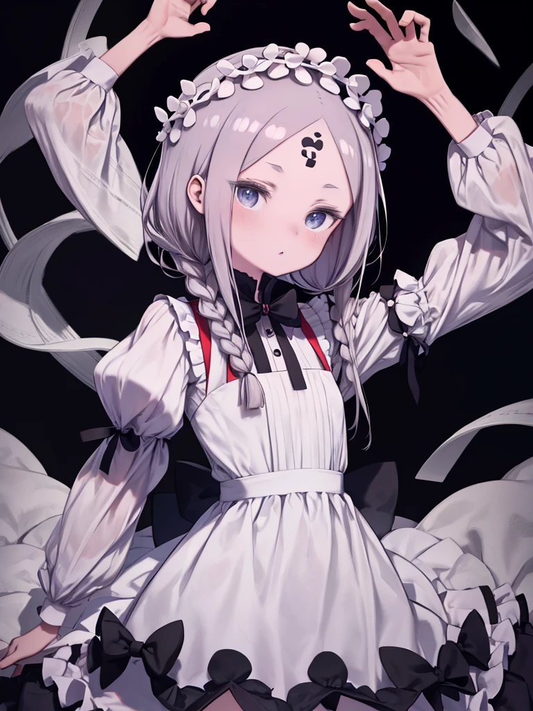 HMAW5, Braiding, Maid headdress, Maid, White shirt, Bloomers, Sleeves are longer than the wrist、Anime girl in black and white dress and white dress、Abigail Williams 