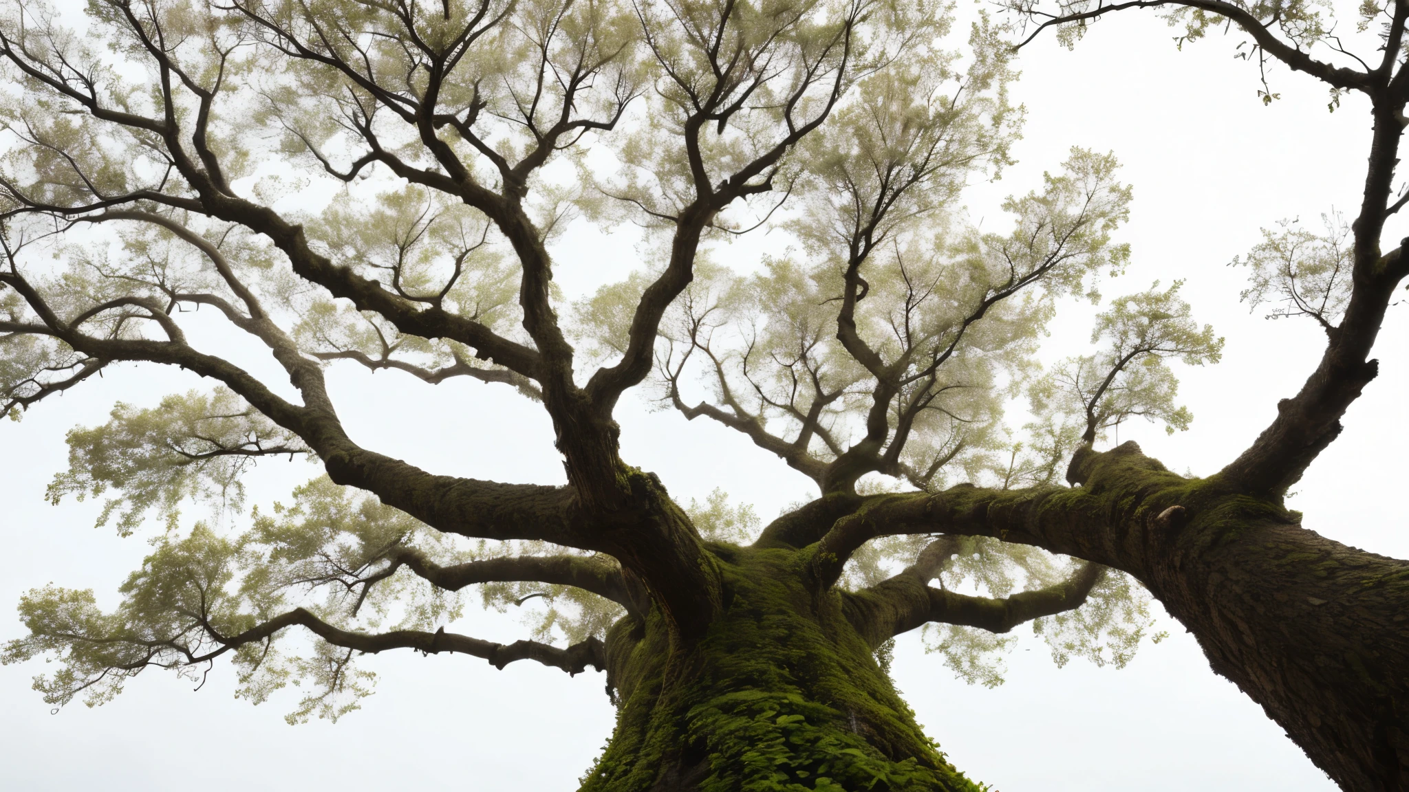 Big, beautiful tree, white background, sharp