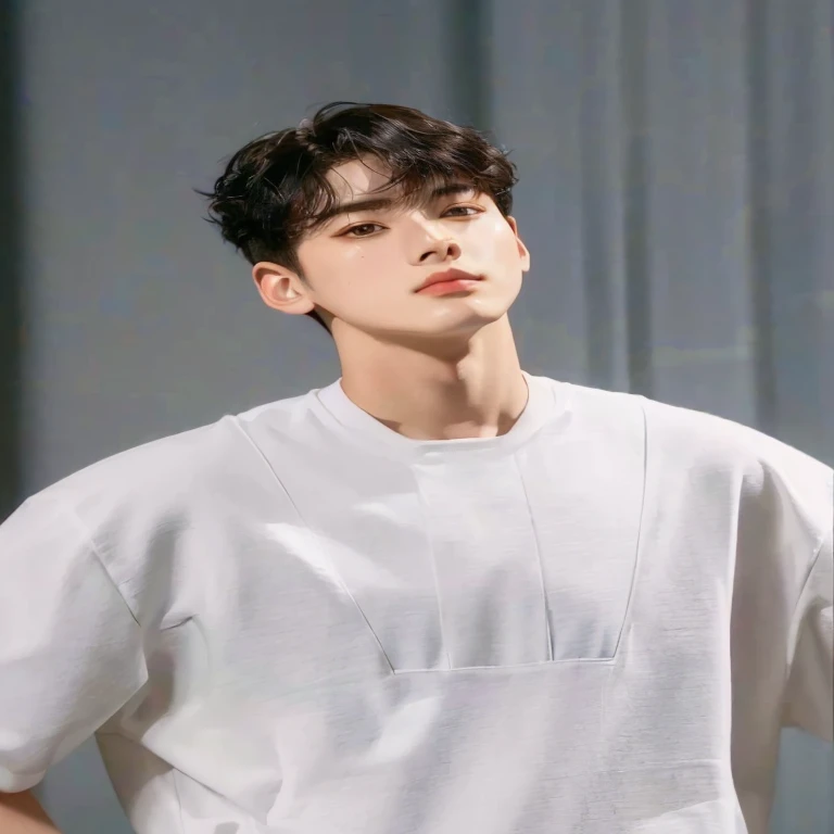 un primer plano de una persona vestida con una camisa blanca y jeans, kim doyoung, jinyoung shin, hyung tae, shinji, yanjun chengt, cai xukun, kim taejin, handsome young prince, inspirado en Bian Shoumin, Inspirado por Zhang Han, hyung tae kim, inspirado en Kim Myeong-guk, artista coreano, Estoy bebiendo