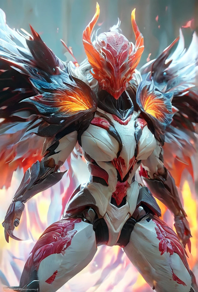 (best quality,4k,8k,highres,masterpiece:1.2), ultra-detailed, (realistic,photorealistic,photo-realistic:1.37), white creature, otherworldly, Lovecraftian, chitinous skin, bioluminescent patterns, somber color palette, eerie lighting.(NSFW:1.4), white, pink, orange, very long sharp red claws, large claws, She has bioluminescent all over her body. moist skin, (Ultra-detailed and complex skin patterns:1.2), (Translucent chitinous exoskeleton:1.3), (extremely thin waist:1.4), (destroyed anatomy:1.5), ferocious,