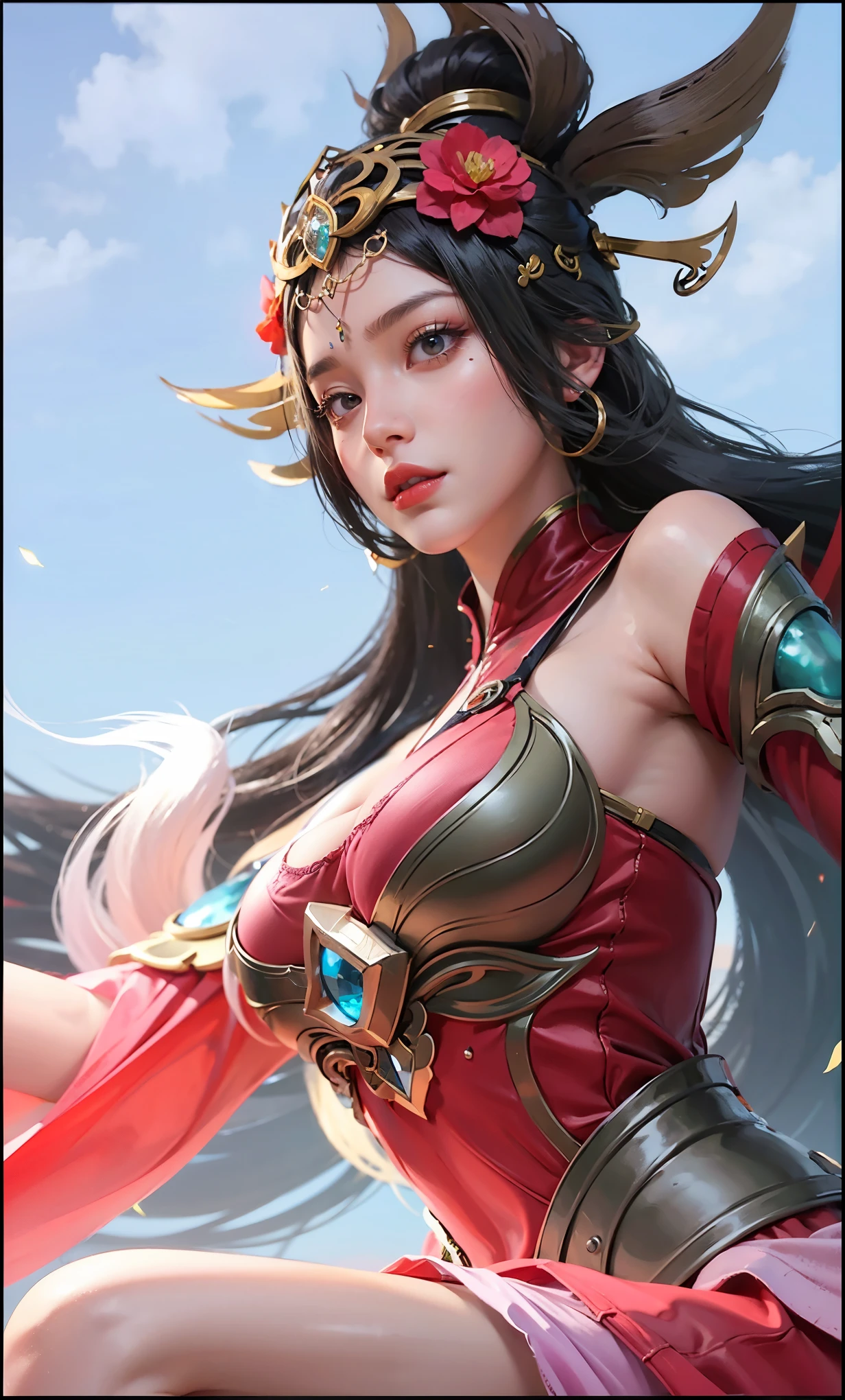 a close up of a 4 girls ,blonde hair , big booobs , shadowbringers cinematic, 4 k detail fantasy, a beautiful fantasy empress, game cg, xianxia fantasy, xianxia hero, 2. 5 d cgi anime fantasy artwork, cinematic goddess close shot, ruan jia and artgerm, wow 4 k detail fantasy, hyperdetailed fantasy character