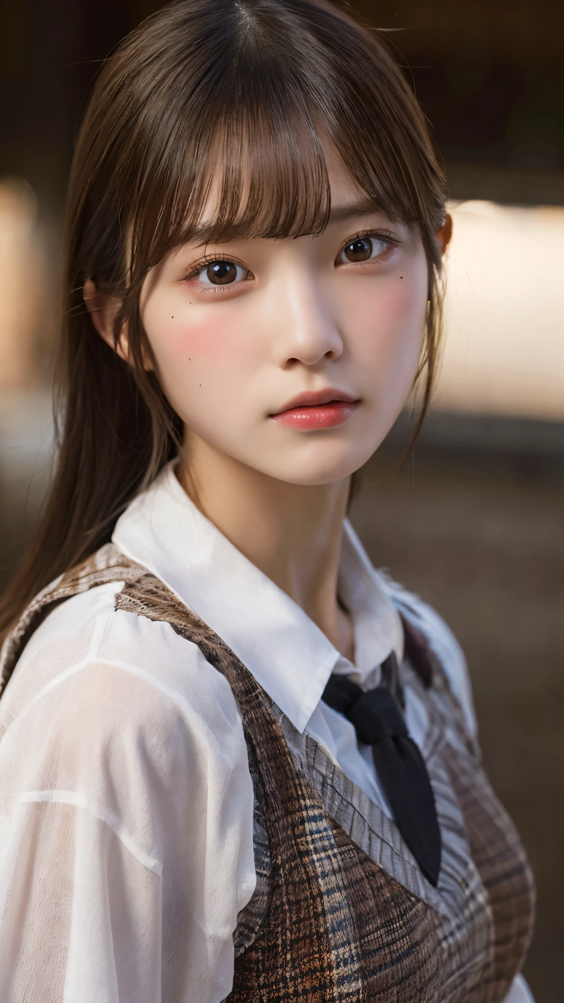 (perfect anatomy:1.2)(absurdres, highres, ultra detailed),masterpiece,best quality,high resolution,8k,Realistic face,Realistic skin texture,magnified textures, 16 years old,stunning clarity,school girl,cowboy shot,look at viewer