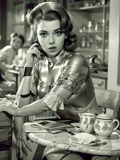 Beautiful woman in the 50s of the 20th century. Jahrhunderts，sexyhaltung