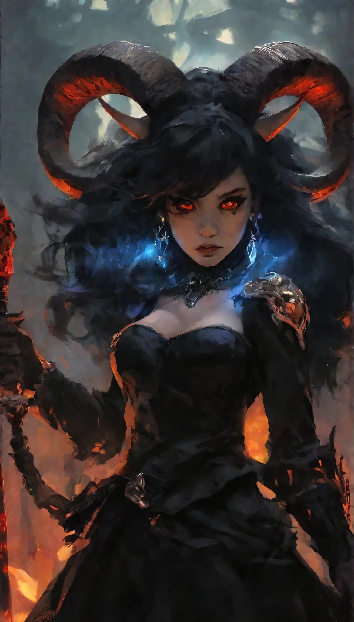 (masterpiece), (best quality: 1.4), (imperfect anatomy: 1.4), high quality, expressive eyes, full body, three-headed beast, detailed cebesas, horrible faces, terrifying faces, detailed ((goat head'head of minotaur'zombie head)), (dense, black hair all over the body), {{thick skin}}, chimera, asmodeus demon chimera, goat legs'strong, hairy long arms'red eyes'dripping saliba'eyes of wrath'teeth'long and robust horns'despair'dark atmosphere with smoke, muscular shoulders'nightmare, (standing on two legs), dynamic lighting, high resolution, 4k resolution, dynamic pose, silver jewelry, {hell background} , choker, animal ears, bull ears, ((beast ears)), {{snake head tail}}, snake tail, (tail), ((realistic dark fur)), blood and weapons' king of hell, horns, goat horns, minotaur horns, demon king crown, ((monster chimera)), heterochromia, red eyes, ice blue eyes, feathered wings, claws, animal hands,dark theme painting of a horrific setting of demon dancing on the damned as they burn in eternal hell fire in the style of Zdzislaw Beksinski, the fires of hell a with people moaning in pain in the background, dreamy and ethereal, expressive poses, big black eyes, tormented expressions, fantasy, intricate, elegant, dark and moody smoke, highly detailed, ominous baroque painting, concept art, smooth, sharp focus, illustration, black flowing ink, blackened eyes, fire and brimstome, death and decay, landscape painting, Masterpieces of horror, highest quality, (action shot, Motion blur), battle, greg latkowski, (Focus on a scary big wendigo seen in the distance, big size difference of the horns), fantasy, People who fight against it々, dark winter evening, Deep dark forest, Huge ancient tree, Fight, scenery, Mountain, outdoor, More than one person, Injured on the ground々, (Blood splattering in the air), Traces of the massacre, (indirect) moonlight, very detailed, High resolution, sharp, sharp image, 4k, 8K,Masterpieces of horror, highest quality, (action shot, Motion blur), battle, 