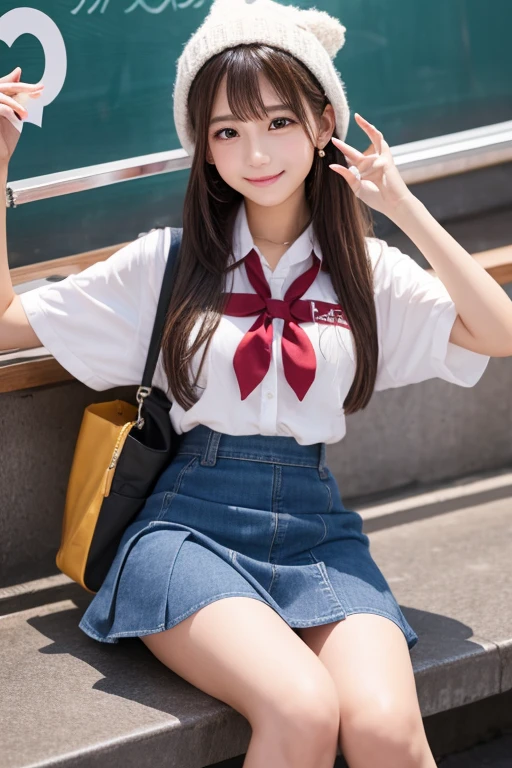 Cute Girls、Idol、high school girl、mini skirt、sit