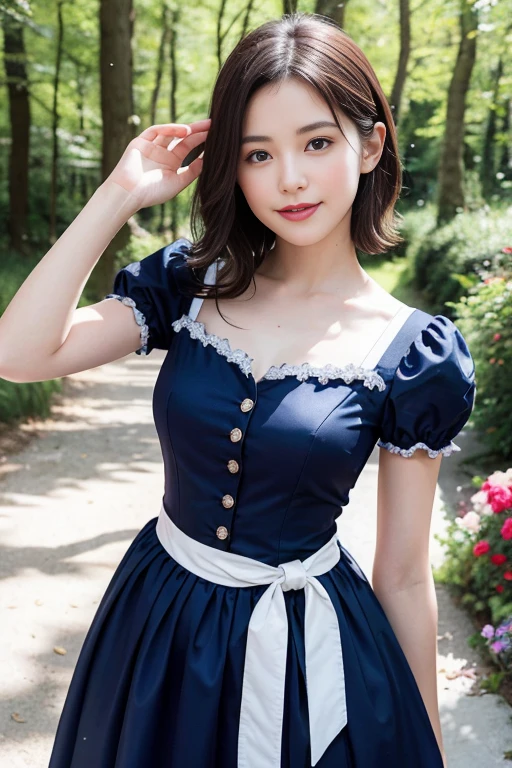idol clothes,dress,collared dress,jacket,cropped jacket,short sleeves,bowtie,bow,buttons,hat,beret (Sun, sea, sand), a beautiful woman, a stunning girl sitting on the beach with her knees bent and sideways, ((Visible cleavage)), ((Very nice legs, no extra legs, anatomically correct)), surrounded by flowers and butterflies, her chest partially visible, Lean back, leaning back with her elbows supporting her body, 1girl, detailed face, illuminated by moonlight, atmospheric lighting, detailed environment, dramatic lighting, cinematic, moody, fantasy setting, Beauty goddess, sexy pose, shining silver light, on the hot content