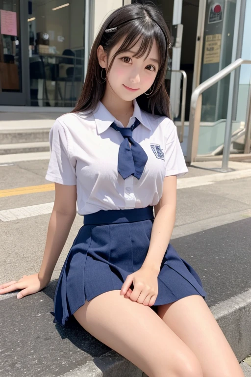 Cute Girls、Idol、high school girl、pure、mini skirt、sit