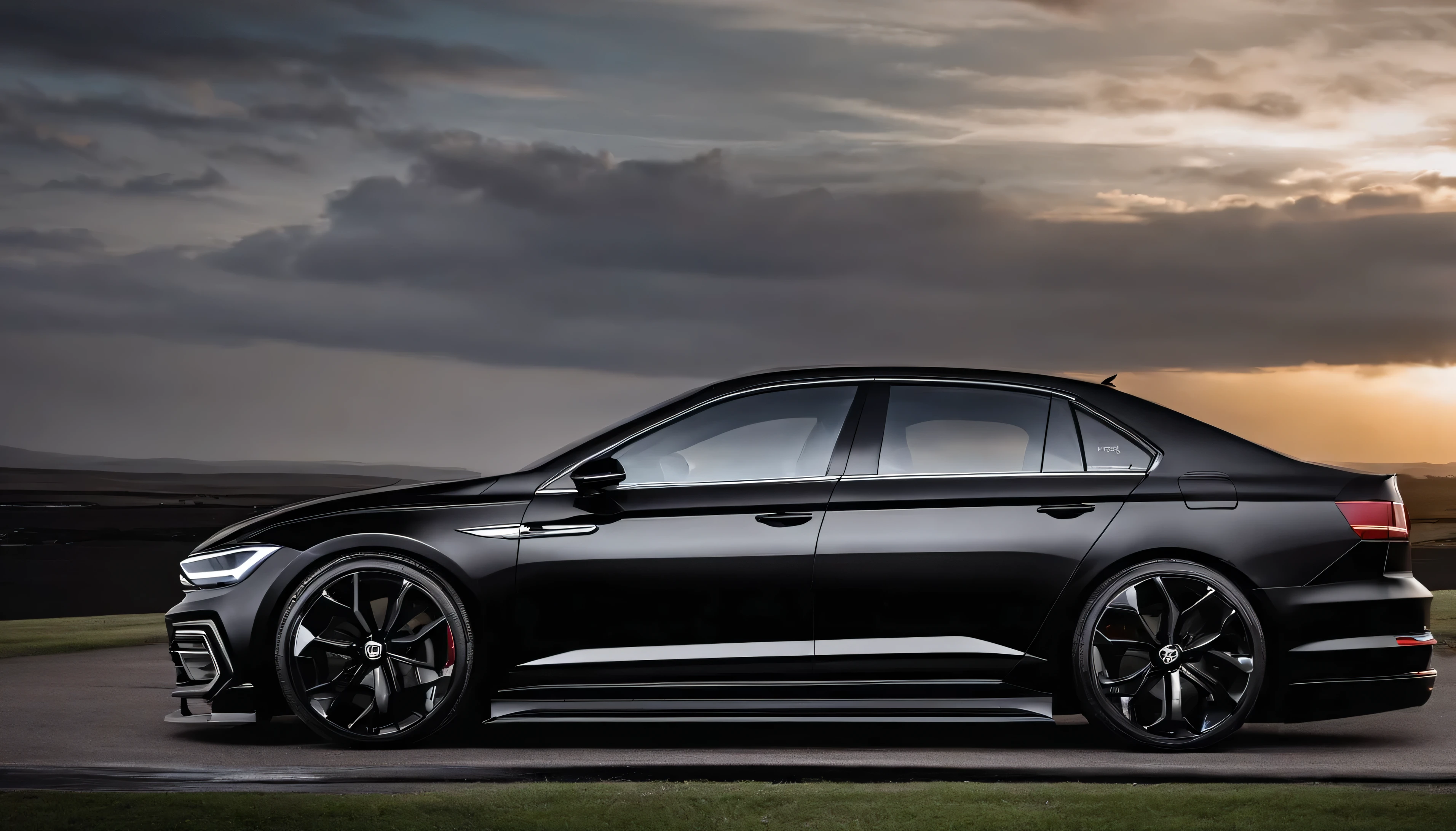 Volkswagen virtus lavida 2024 all Black, tuning into sport racing car