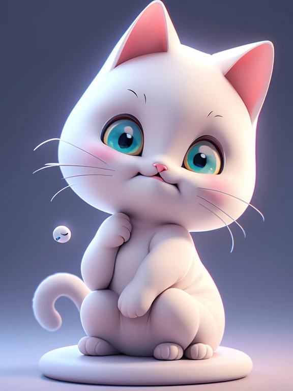 3D cartoon, 1 one funny adult cat, isolated. Solid white background. Full 4k quality, 8k quality, ultra quality, ultra resolution, ultra details.
