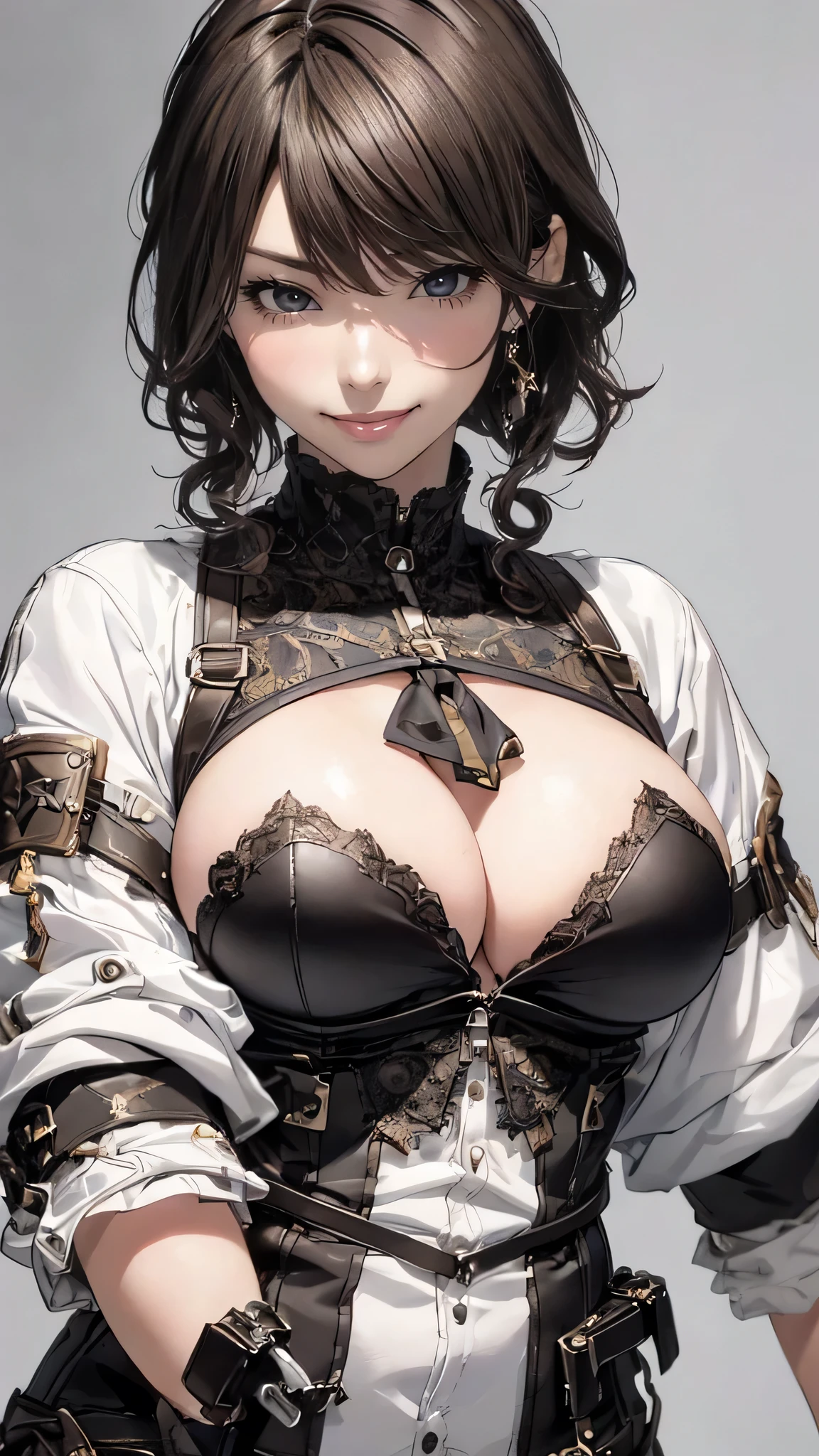 (random boyish fashion),(random pose),(random hairstyle),(large breasts:1.5),(Highest image quality, (8K), Ultra-realistic, Best Quality, High quality, High Definition, high quality texture, high detailing, Beautiful detailed, fine detailed, extremely details CG, Detailed texture, realistic representation of face, masterpiece, presence)