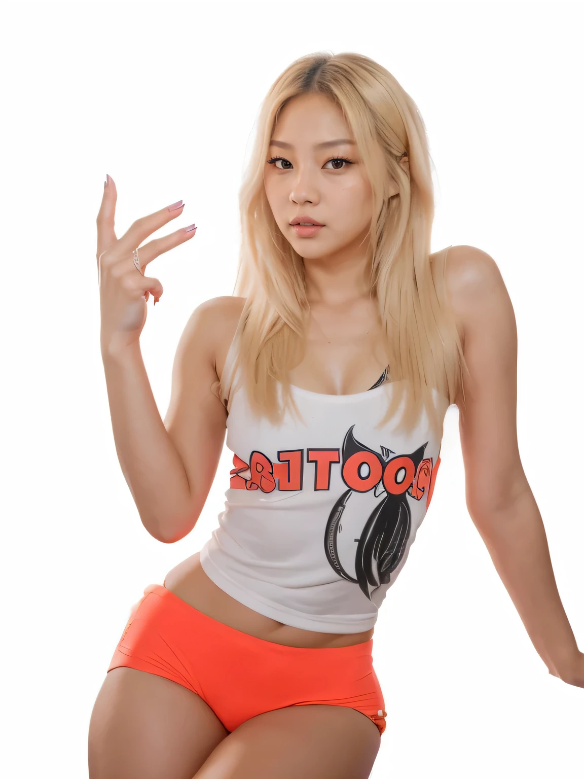 very beautiful blonde woman in tiny red micro bikini sitting on a stool in a hallway, in a love hotel, in a brothel, sexy hot fire prostitute, hot fire goddess, red doors, cyberpunk, taken in a brothel, go dancer -go, sexy red bikini, adult video club