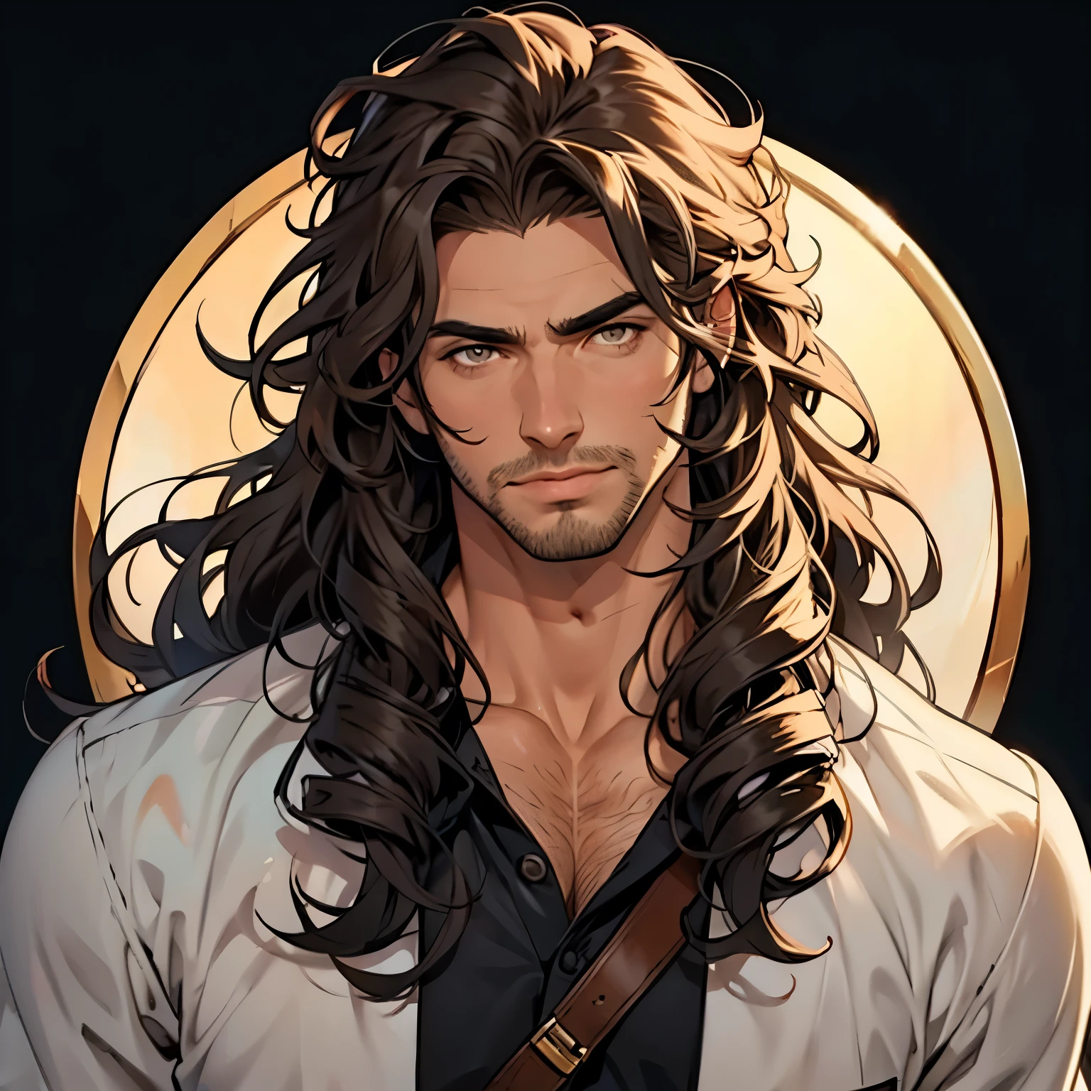 more curly hair and more stubble on all jawline added