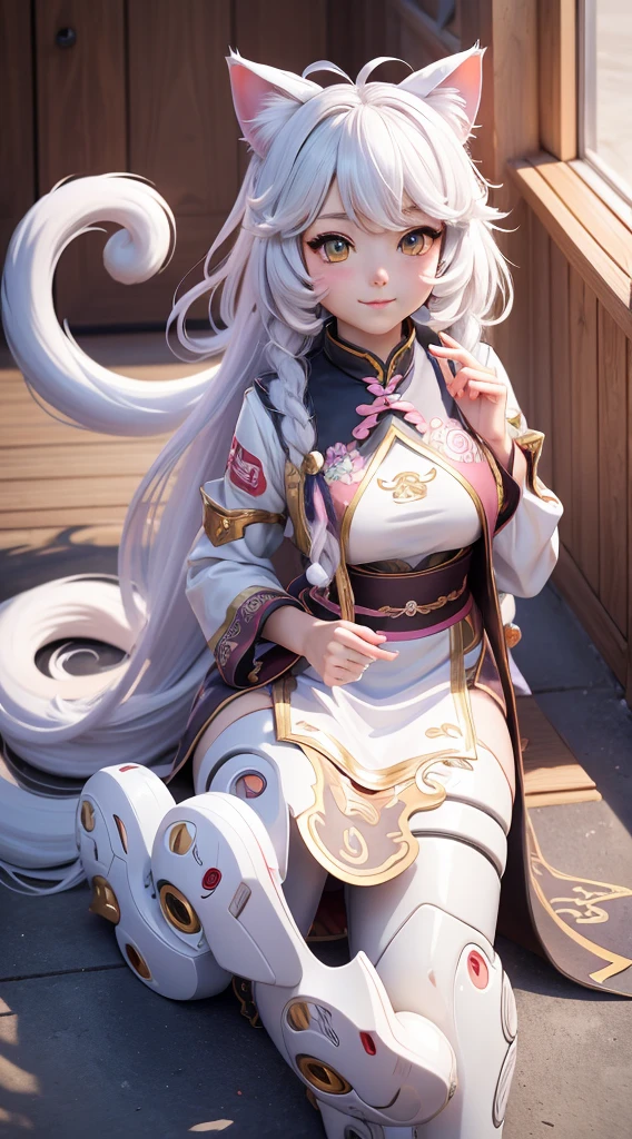 girl, ancient chinese costume, whole body, sunlight, Clear Face, Clean white background, masterpiece, Super detailed, A magnificent composition, Ultra HD, high quality, Very detailed, Official Art, Uniform 8k wallpaper, Super detailed, 32k猫耳のアニメのgirl sitting on the ground, anime Cat girl, cute anime Cat girl, attractive Cat girl, Neferpitou, very beautiful anime Cat girl, nekomimi, Cat girl, beautiful anime Cat girl, Cat girl, Anime Cat, completely robot!! Cat girl, Anime Moe Art Style, white Cat girl, 猫耳のアニメのgirl