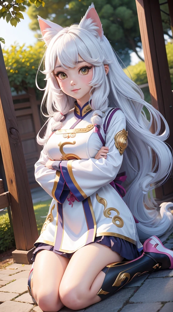 girl, ancient chinese costume, whole body, sunlight, Clear Face, Clean white background, masterpiece, Super detailed, A magnificent composition, Ultra HD, high quality, Very detailed, Official Art, Uniform 8k wallpaper, Super detailed, 32k猫耳のアニメのgirl sitting on the ground, anime Cat girl, cute anime Cat girl, attractive Cat girl, Neferpitou, very beautiful anime Cat girl, nekomimi, Cat girl, beautiful anime Cat girl, Cat girl, Anime Cat, completely robot!! Cat girl, Anime Moe Art Style, white Cat girl, 猫耳のアニメのgirl