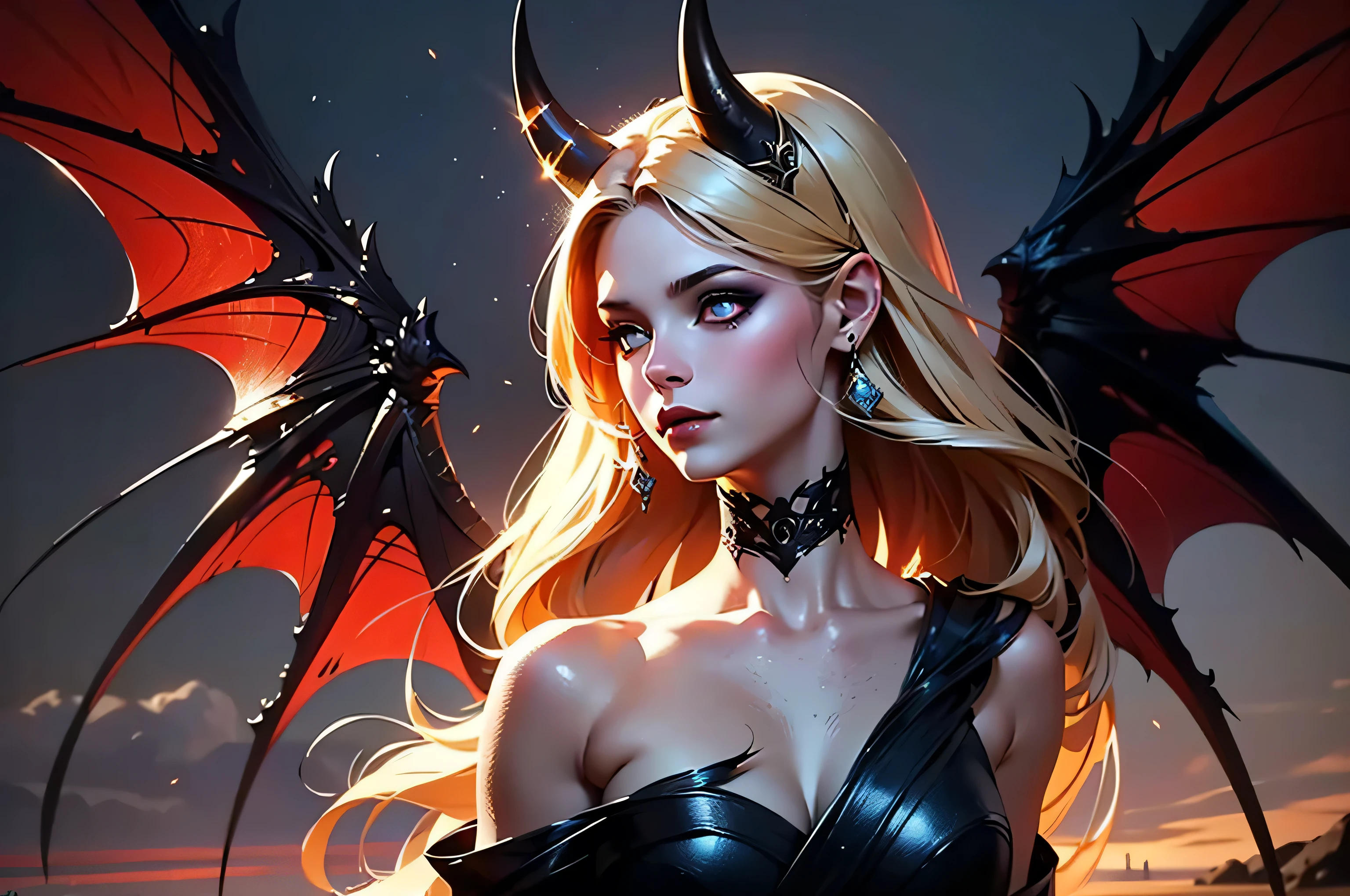 um close up de uma mulher, Succubus bonito, Succubus em vestido curto apertado, Artgerm detalhado, succubus, Artgerm extremamente detalhado, Succubus no retrato do vestido de sol, Modelo IG | Artgerm, Trend in CGTacing:, como visto no Artgerm, estilo Artgerm, estilo Artgerm