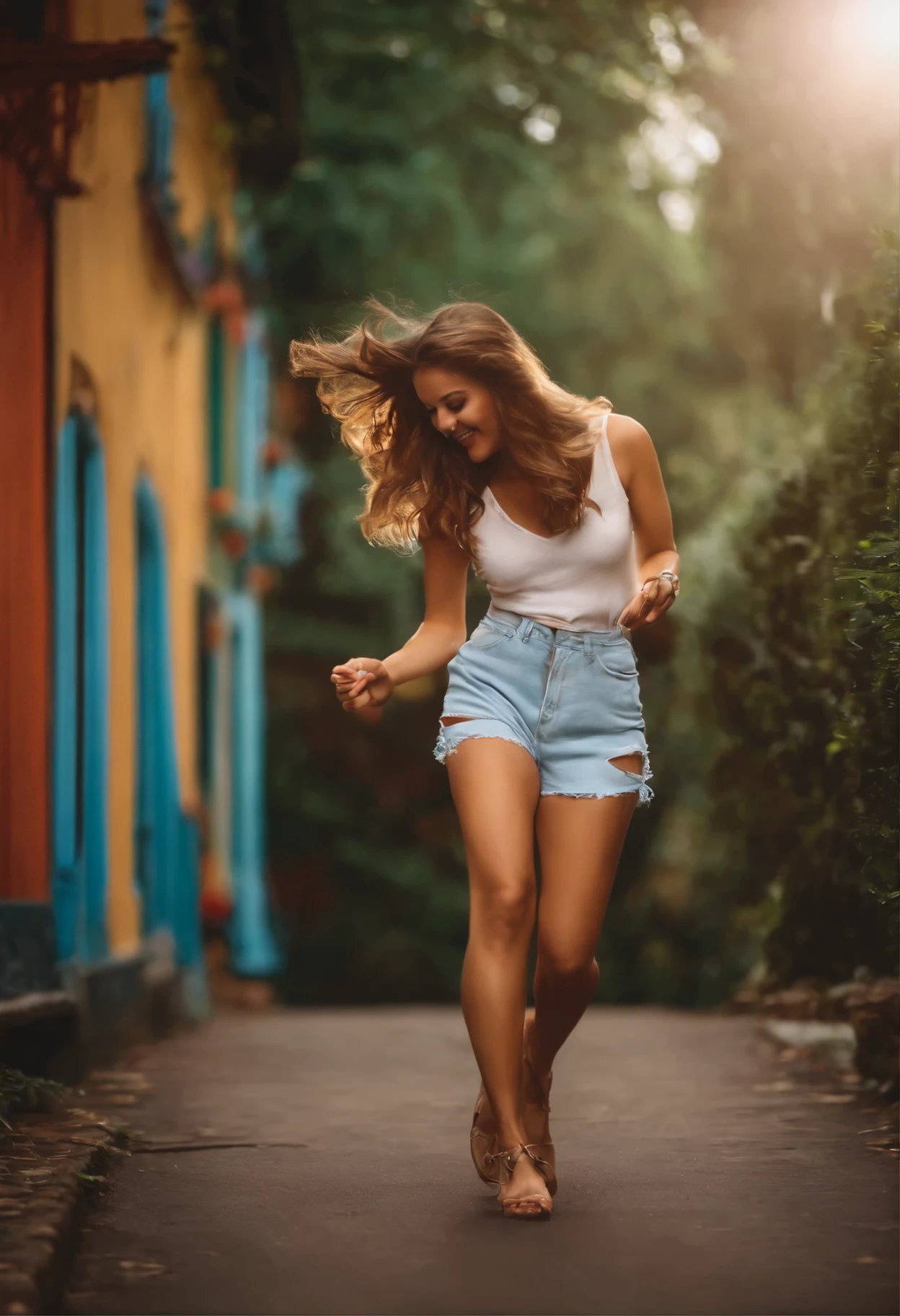 Girl with friends having fun