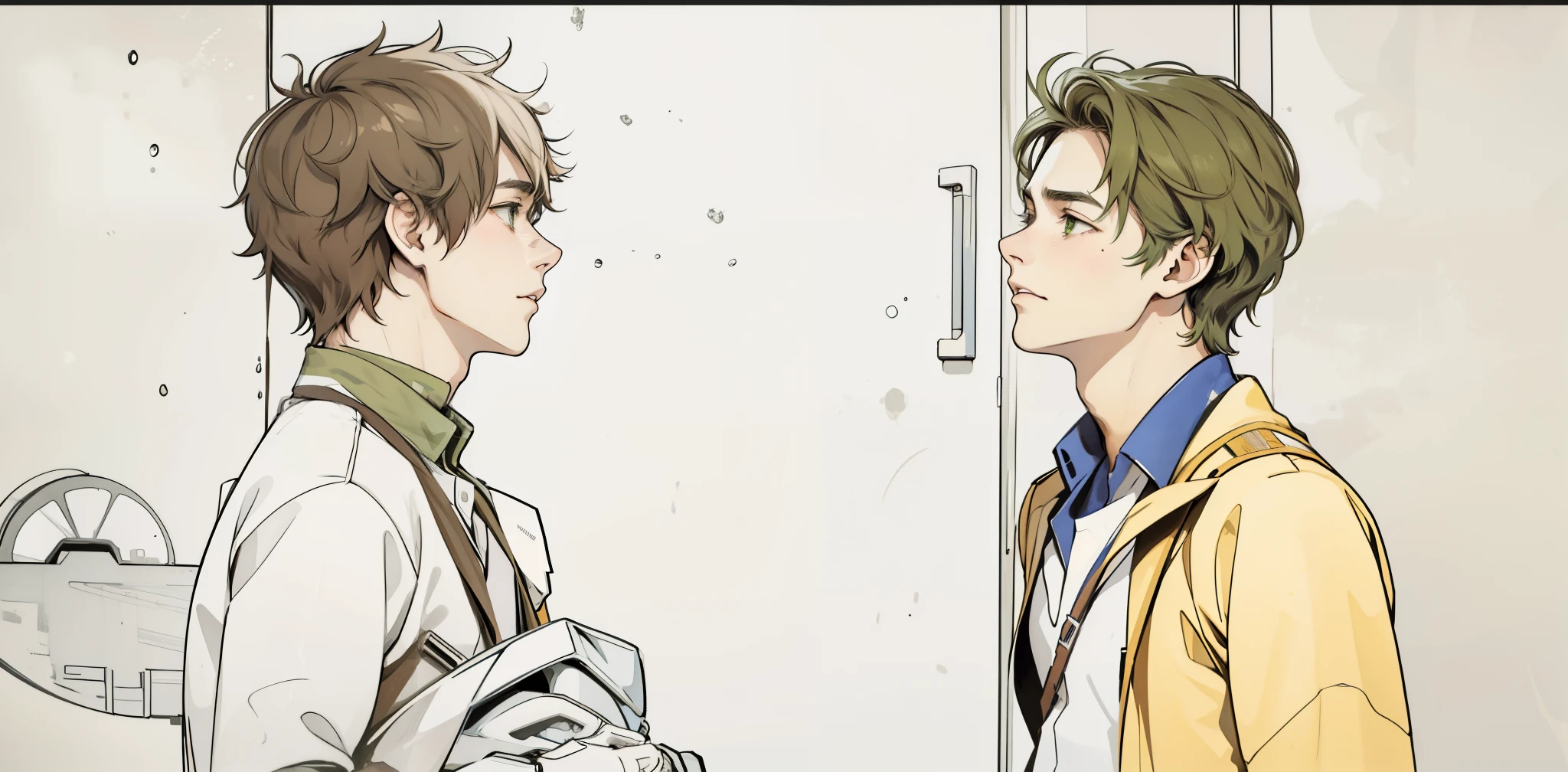 etsna speaking sad they speak 17 years old they are in school their hair is dark brown green eyes they are sad