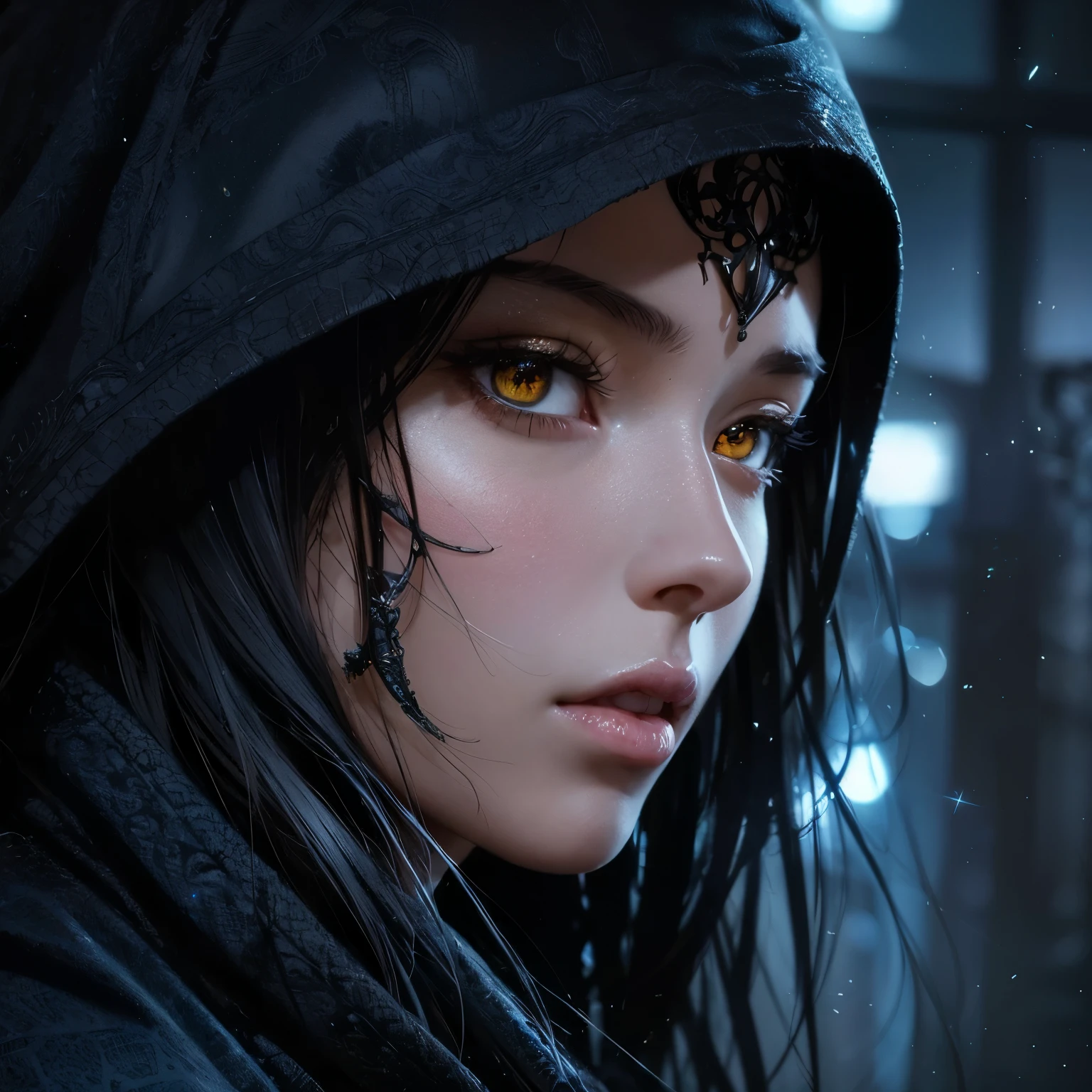 2.5D CGI anime fantasy portrait artwork ultra detailed artistic photography, midnight aura, night sky, detailed gorgeous face, dreamy, glowing, backlit, glamour, glimmer, shadows, oil on canvas, brush strokes, smooth, ultra high definition, 8k, unreal engine 5, ultra sharp focus, art by alberto seveso, artgerm, loish, sf, intricate artwork masterpiece, ominous, matte painting movie poster, golden ratio, trending on cgsociety, intricate, epic, trending on artstation, by artgerm, h. r. giger and beksinski, highly detailed, vibrant, production cinematic character render, ultra high quality model