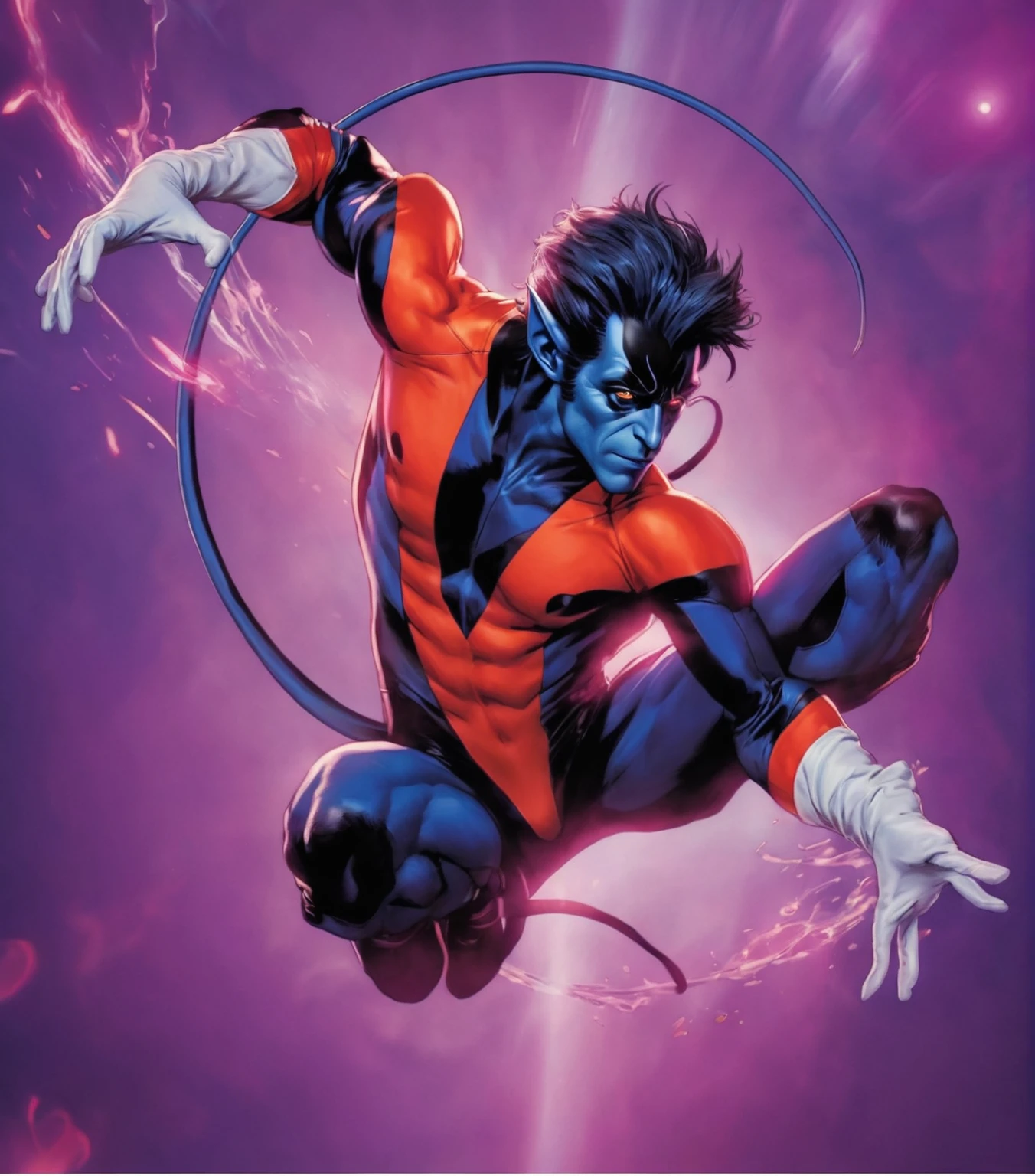 (Realistic:1.4), 4k, super detailed, high quality, (x-men Nightcrawler),
