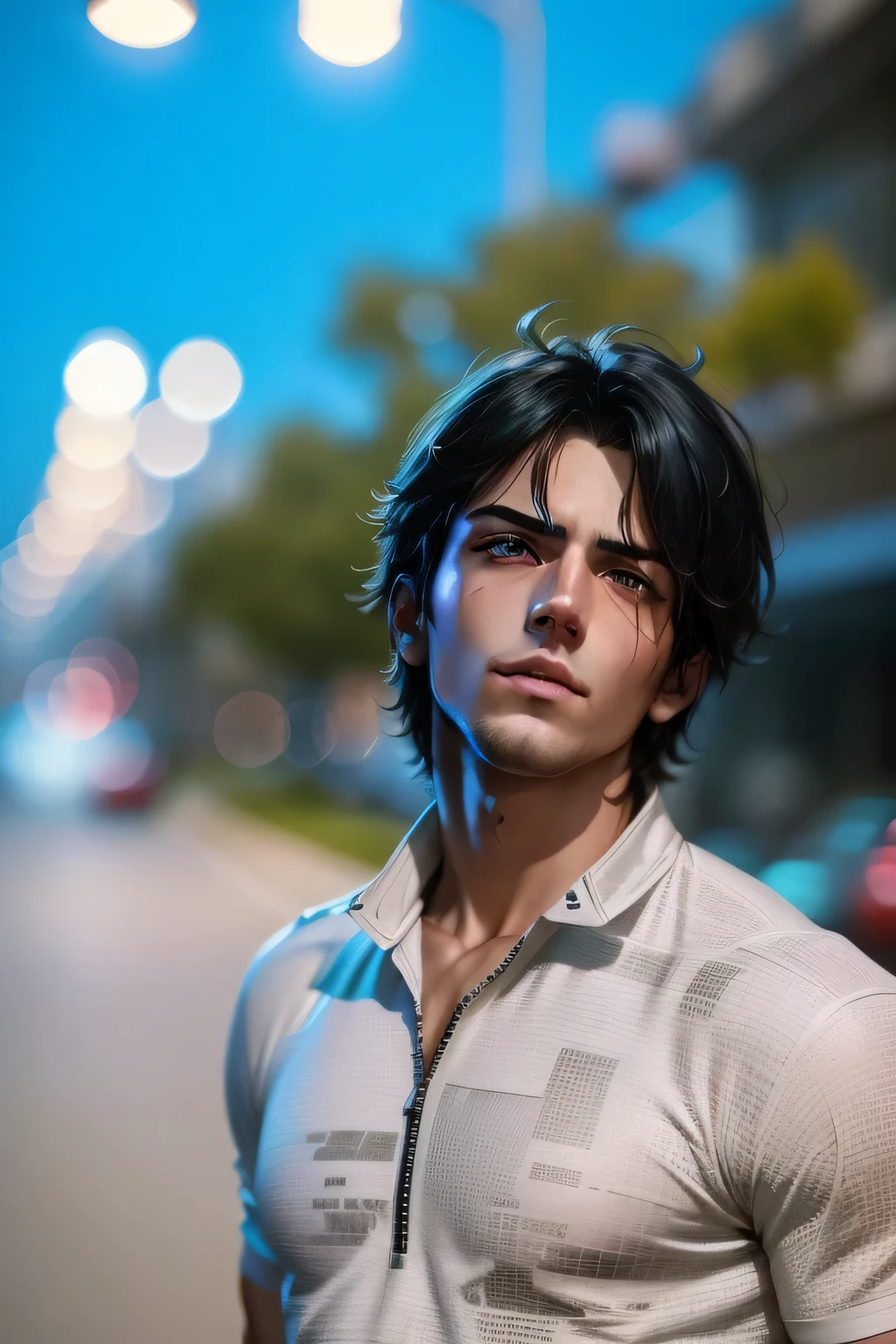 Background change cyberpunk, handsome look, cinematic looks, cinematic lights, realistic,same face, cute boy, anime