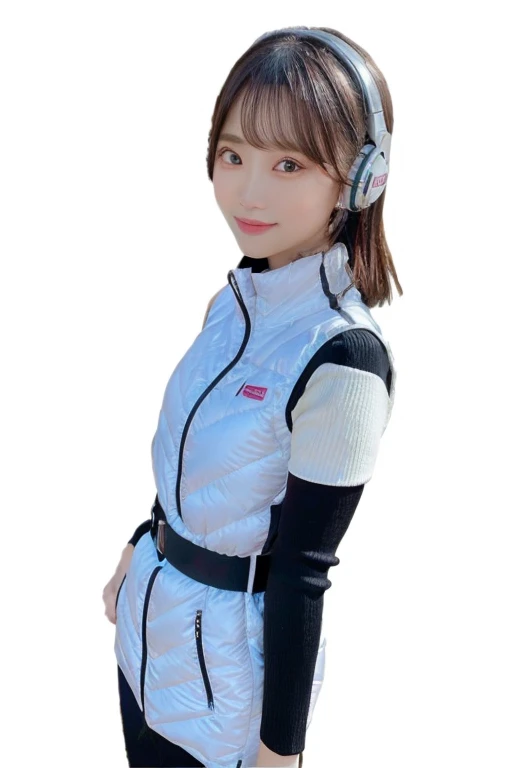 An innocent 20-year-old girl、((White tank top, Dramatic Pose)),smile,BREAK (Spacecraft control room background):2,、BREAK RAW Photos, (8k、highest quality、masterpiece:1.2)、(Intricate details:1.4)、(Photorealistic:1.4)、Octane Rendering、Complex 3D rendering with ultra-detail, Studio Soft Light, Rim Light, Vivid details, Super Detail, Realistic skin texture, Detailed aspect, Beautiful details in the eyes, Highly detailed CG Unity 16k wallpaper, compensate, (Detailed Background:1.2), Glowing Skin, whole body、(astrovest):2,(black long sleeves):5,headphone,smartwatch,((Standing with hands behind back、Leaning forward、Angle from above))