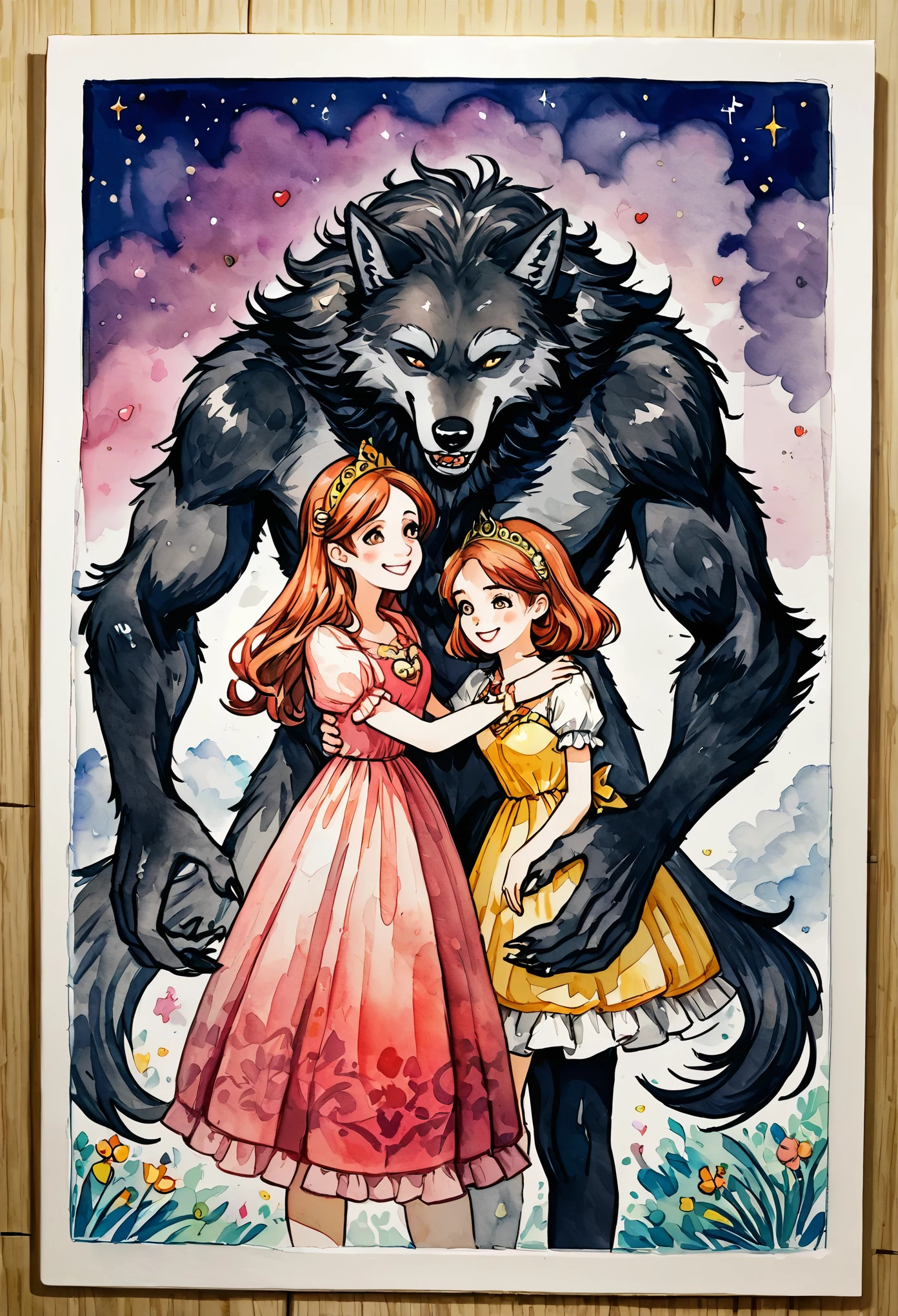 Werewolf facefucks mermaid, rape, deep wood, monster and girl, 18yo, red hair, deepthroat, resisting, blush, brutal sex, throat bulge, cumming, cum in throat, dramatic light, nsfw, antro, full body shot, dark wood, Everyone can be seen in full growth, Ariel, wolf cock, (full body shot:1.5), torned clothes, torned Brassiere